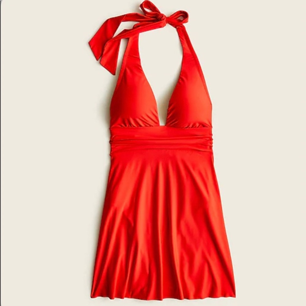NWT J. Crew Women's V-Neck Halter Swim Dress